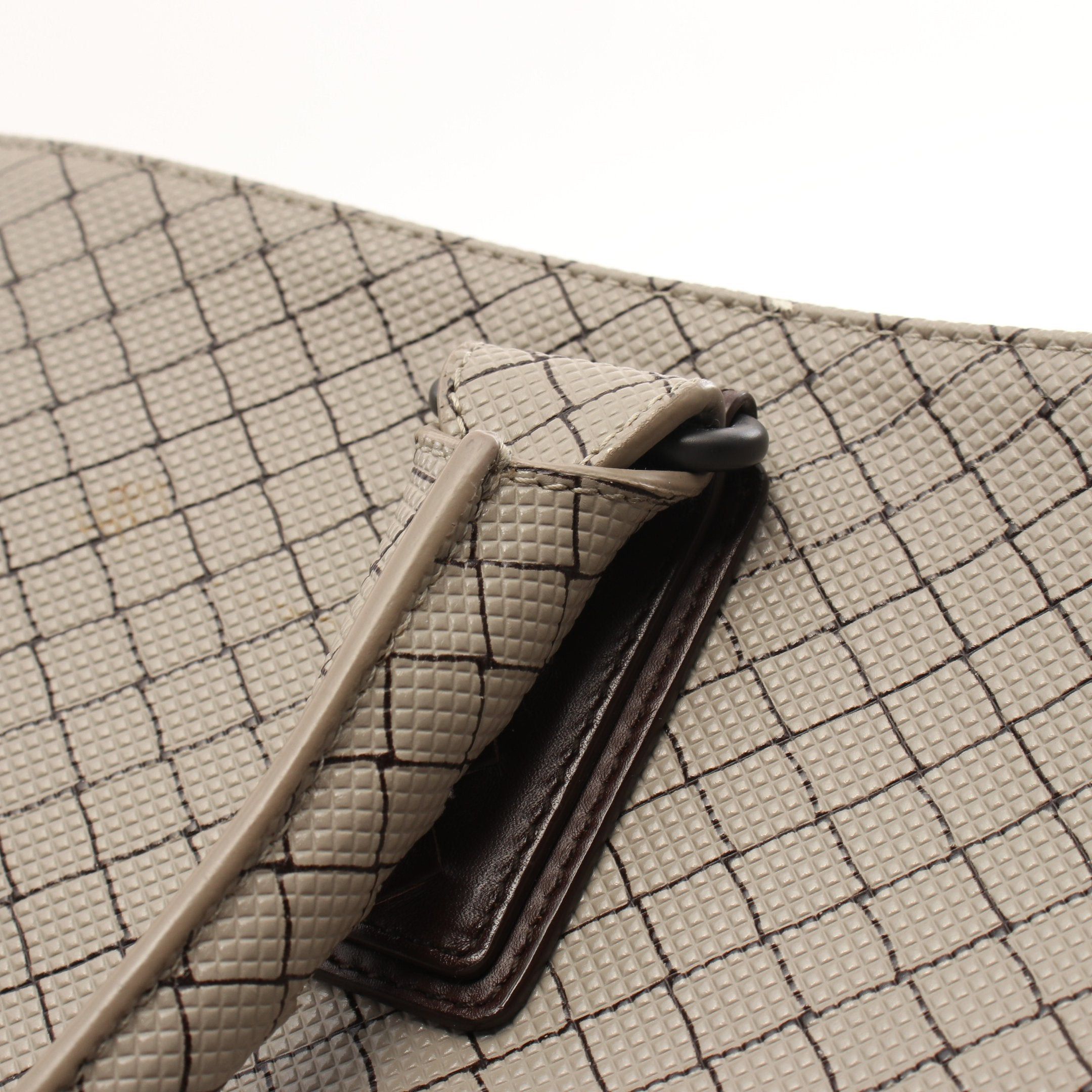 Bottega Veneta Bottega Veneta Marco Polo Intreccio Jet Handbag Tote Bag Leather Gray Beige Brown Size ONE SIZE - 10 Thumbnail
