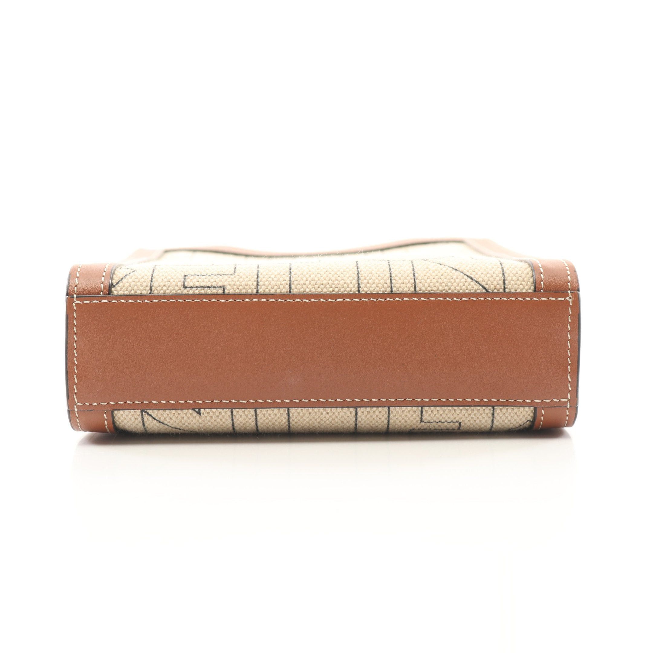 Celine Celine Mini Vertical Cabas Handbag Canvas Leather Ivory Brown Size ONE SIZE - 11 Thumbnail