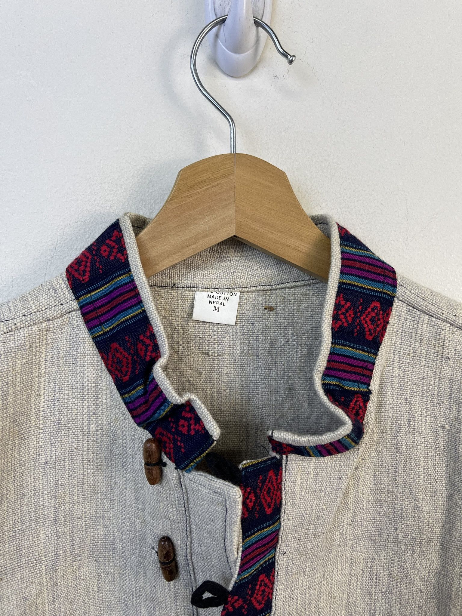 Other Vintage Nepelaese Hand Made Pattern Ribbon Tape Anorak Collared Jacket Size M Size US M / EU 48-50 / 2 - 2 Thumbnail