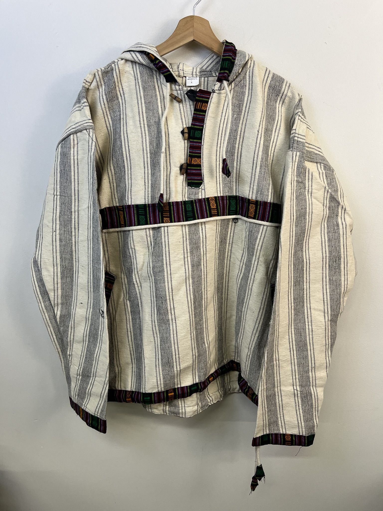 Other Vintage Nepalese Oversized Hand Made Hooded Light Anorak Jacket Size L Size US L / EU 52-54 / 3 - 2 Thumbnail