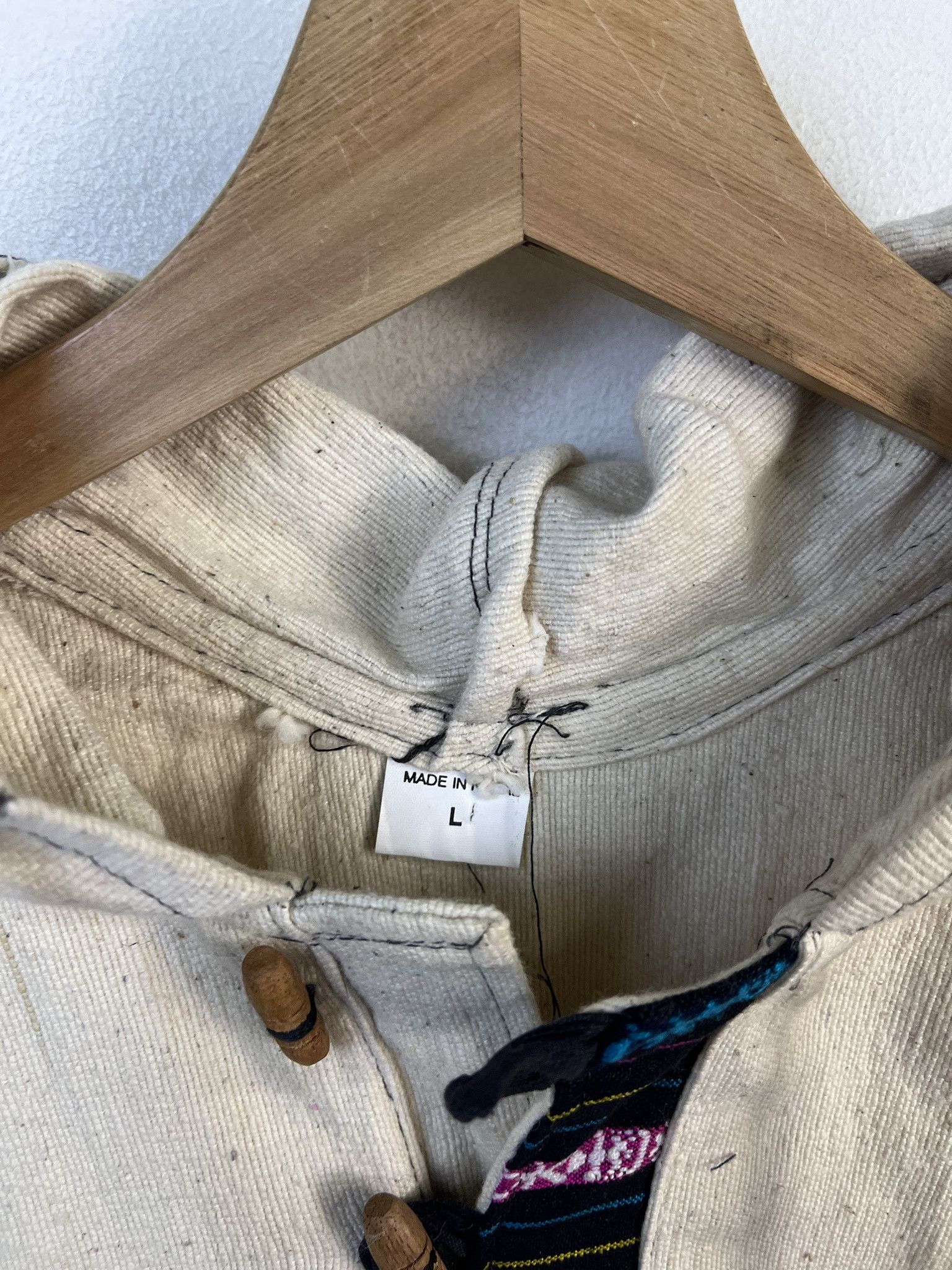 Other Vintage Nepalese Hand Made Cream Hooded Thick Anorak Jacket Size L Size US L / EU 52-54 / 3 - 2 Thumbnail