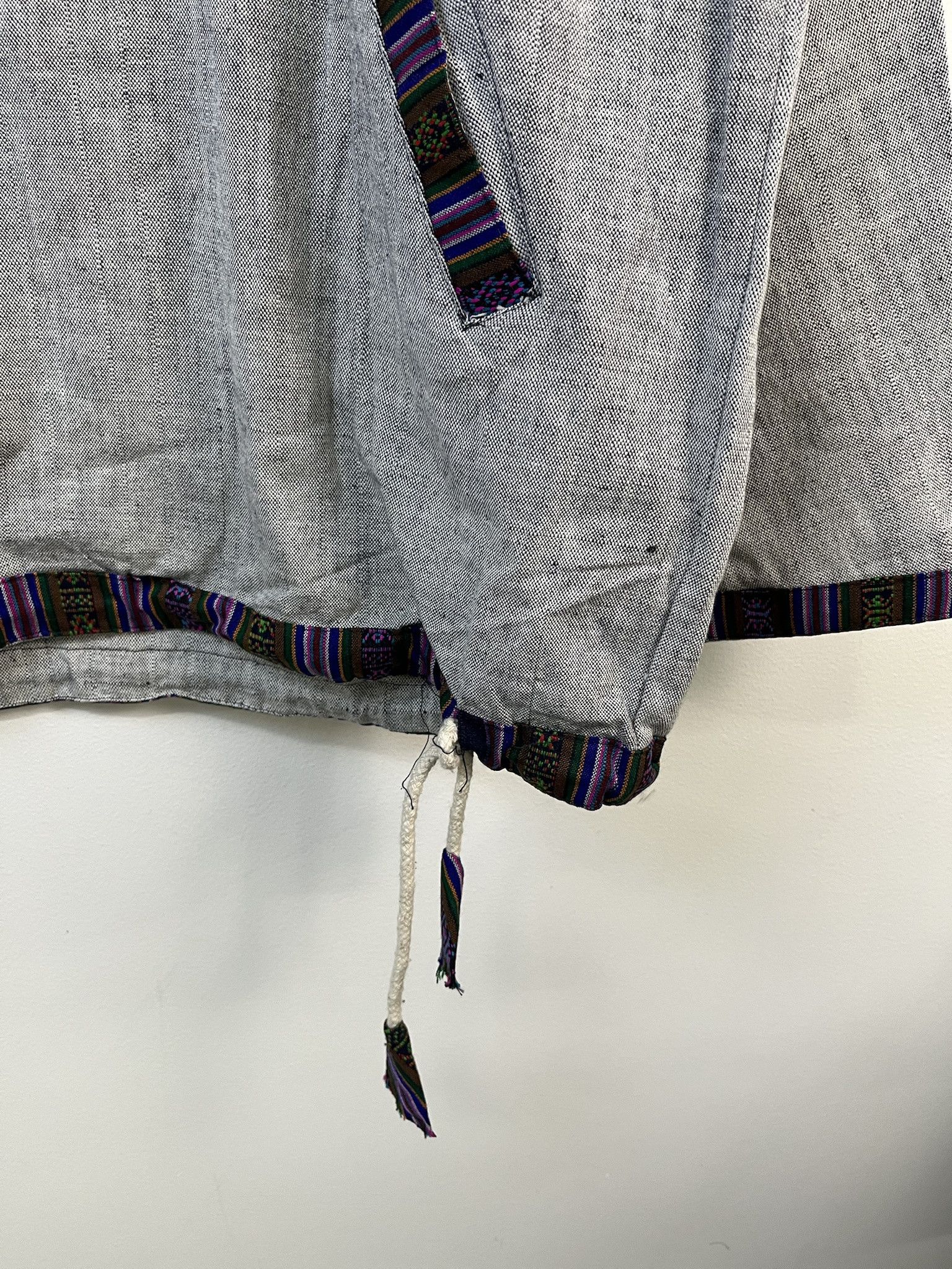 Other Vintage NWT Deadstock Nepalese Hand Made Hooded Grey Anorak Hoodie Size XL Size US XL / EU 56 / 4 - 3 Thumbnail