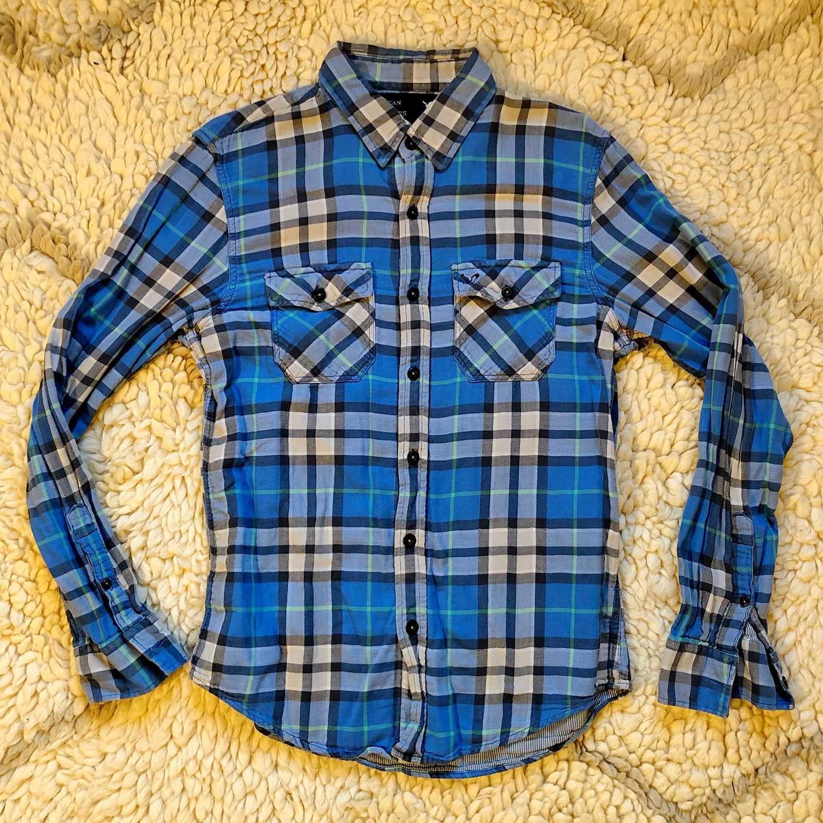 American Eagle Outfitters Vintage Double Knit Plaid Flannel SOFT Size US M / EU 48-50 / 2 - 1 Thumbnail