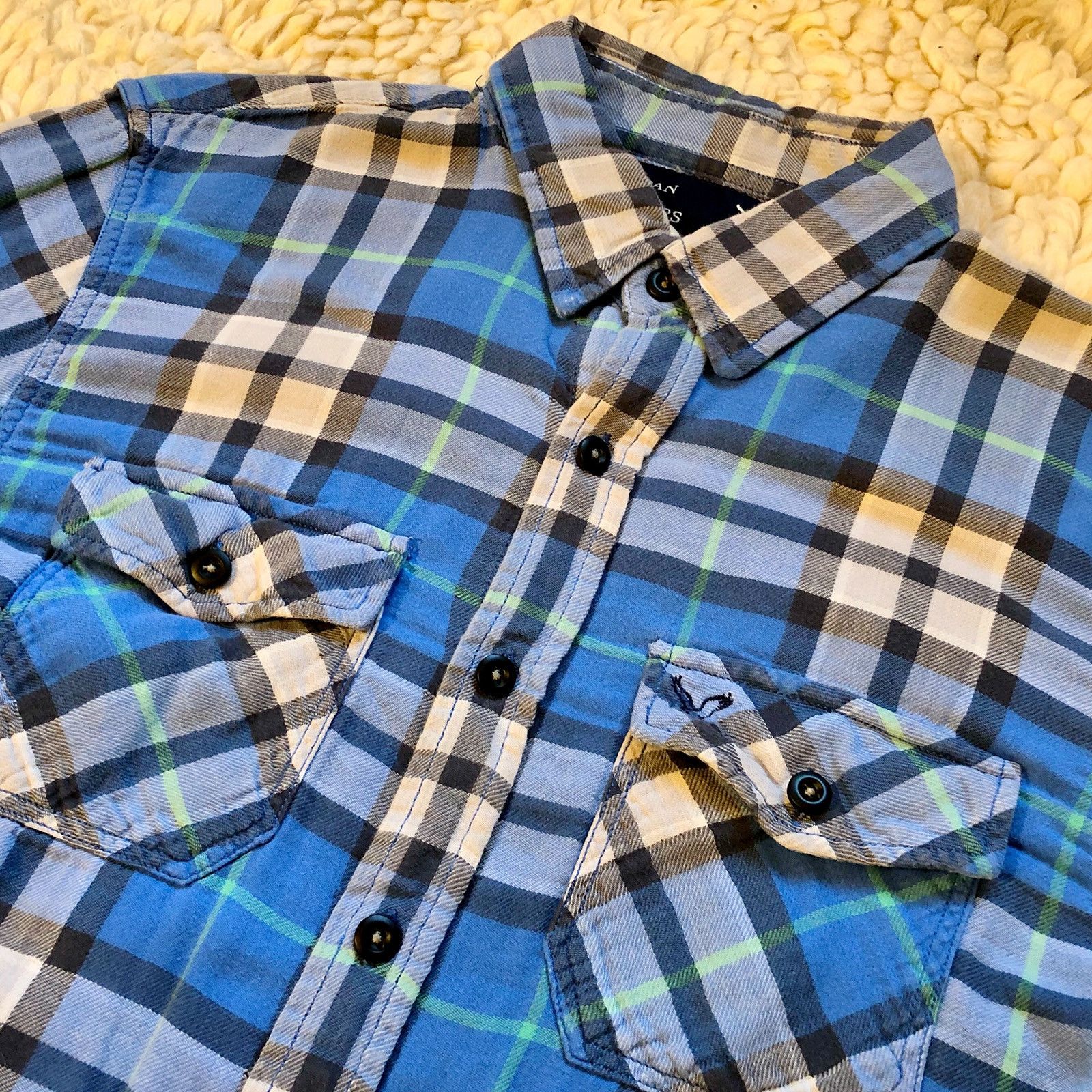 American Eagle Outfitters Vintage Double Knit Plaid Flannel SOFT Size US M / EU 48-50 / 2 - 2 Thumbnail