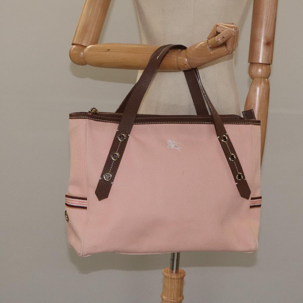 Burberry Blue Label Pink Canvas Handbag (Pre-Owned) Size ONE SIZE - 14 Thumbnail