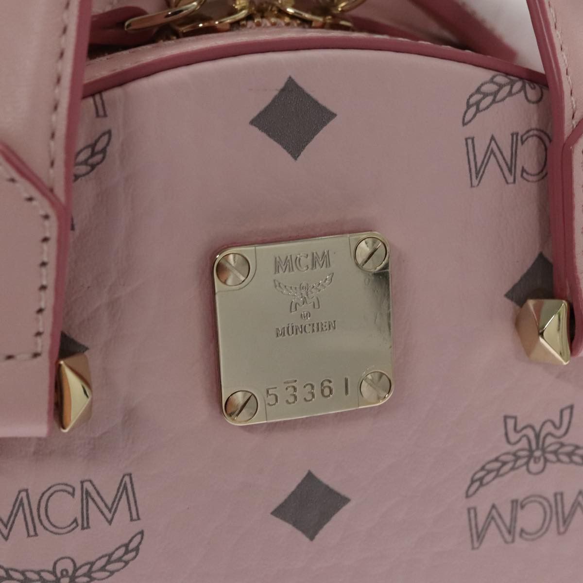 MCM Visetos Pink Canvas Handbag (Pre-Owned) Size ONE SIZE - 13 Thumbnail