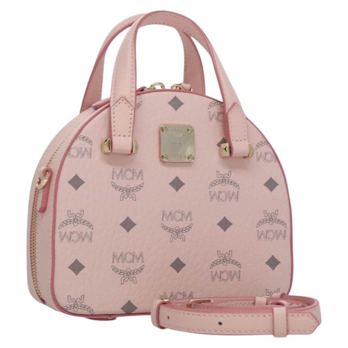 MCM Visetos Pink Canvas Handbag (Pre-Owned) Size ONE SIZE - 18 Thumbnail