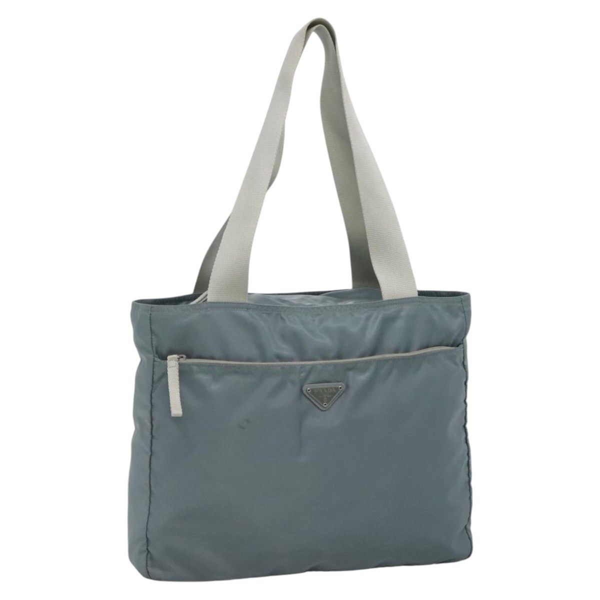 Prada Triangle Logo Blue Synthetic Tote Bag (Pre-Owned) Size ONE SIZE - 3 Thumbnail