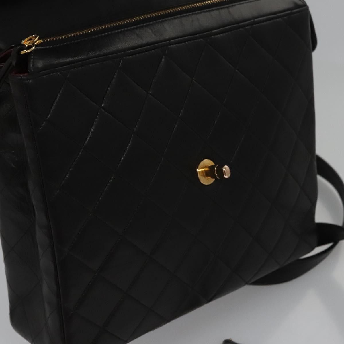 Chanel Single Flap Black Leather Backpack Bag (Pre-Owned) Size ONE SIZE - 19 Thumbnail