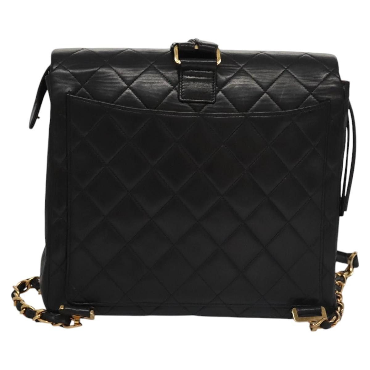 Chanel Single Flap Black Leather Backpack Bag (Pre-Owned) Size ONE SIZE - 2 Thumbnail