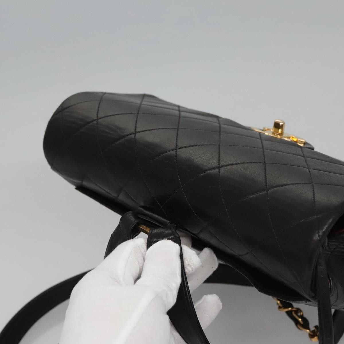 Chanel Single Flap Black Leather Backpack Bag (Pre-Owned) Size ONE SIZE - 5 Thumbnail