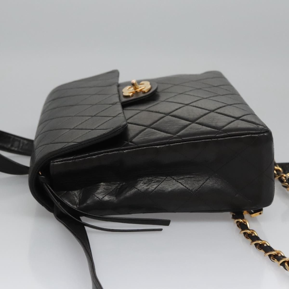 Chanel Single Flap Black Leather Backpack Bag (Pre-Owned) Size ONE SIZE - 4 Thumbnail