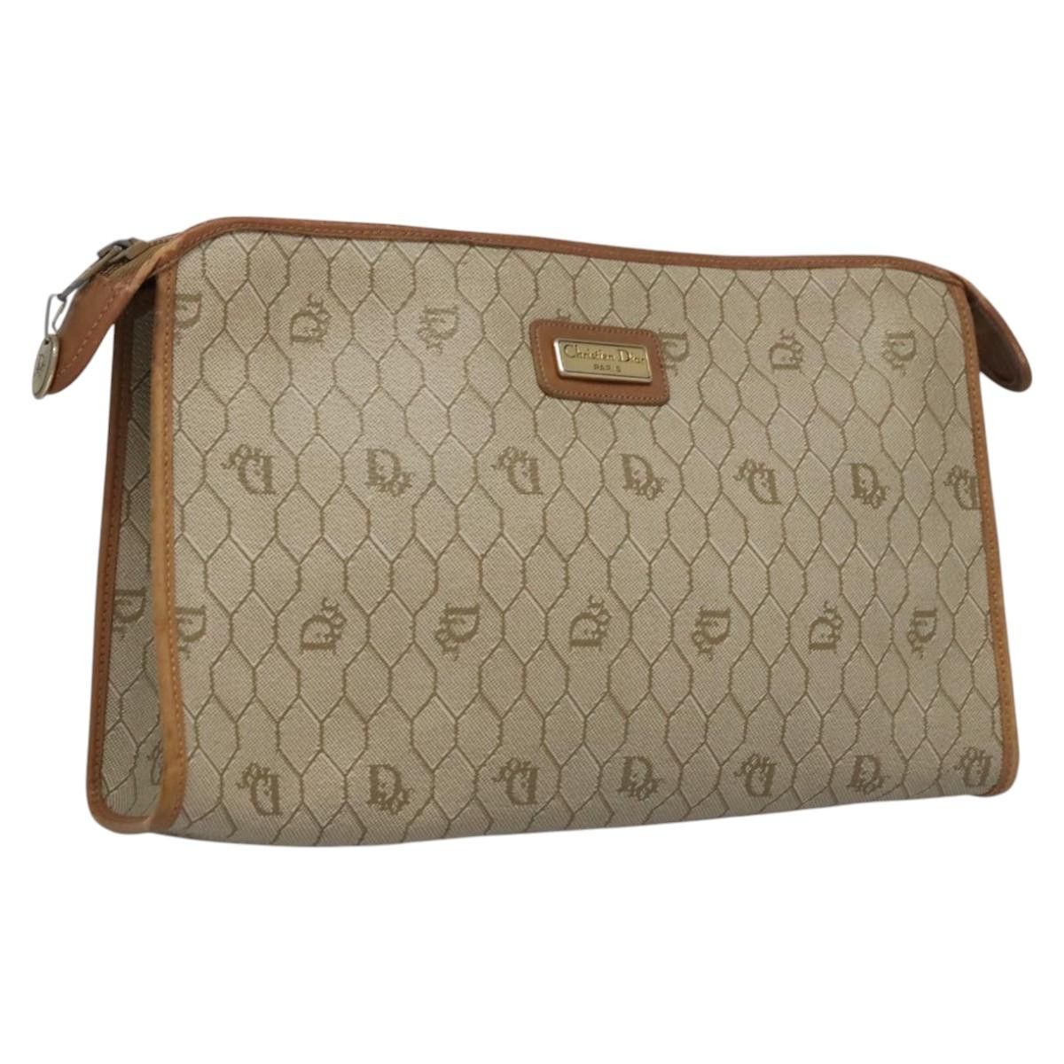 Dior Honeycomb Beige Canvas Clutch Bag (Pre-Owned) Size ONE SIZE - 3 Thumbnail