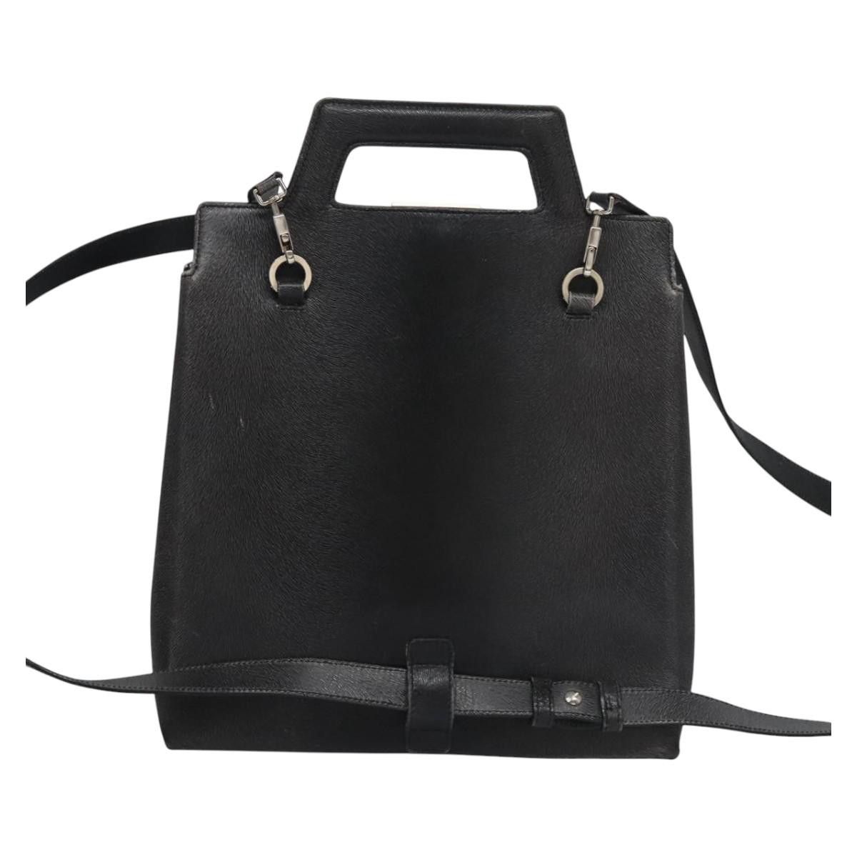 Salvatore Ferragamo Gancini Black Leather Backpack Bag (Pre-Owned) Size ONE SIZE - 2 Thumbnail