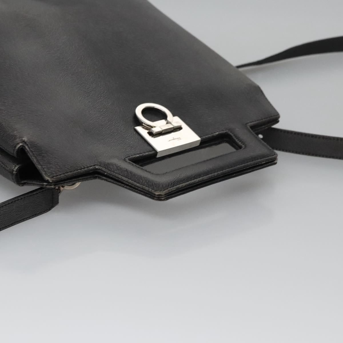Salvatore Ferragamo Gancini Black Leather Backpack Bag (Pre-Owned) Size ONE SIZE - 6 Thumbnail