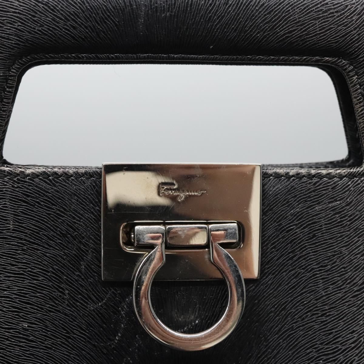 Salvatore Ferragamo Gancini Black Leather Backpack Bag (Pre-Owned) Size ONE SIZE - 18 Thumbnail