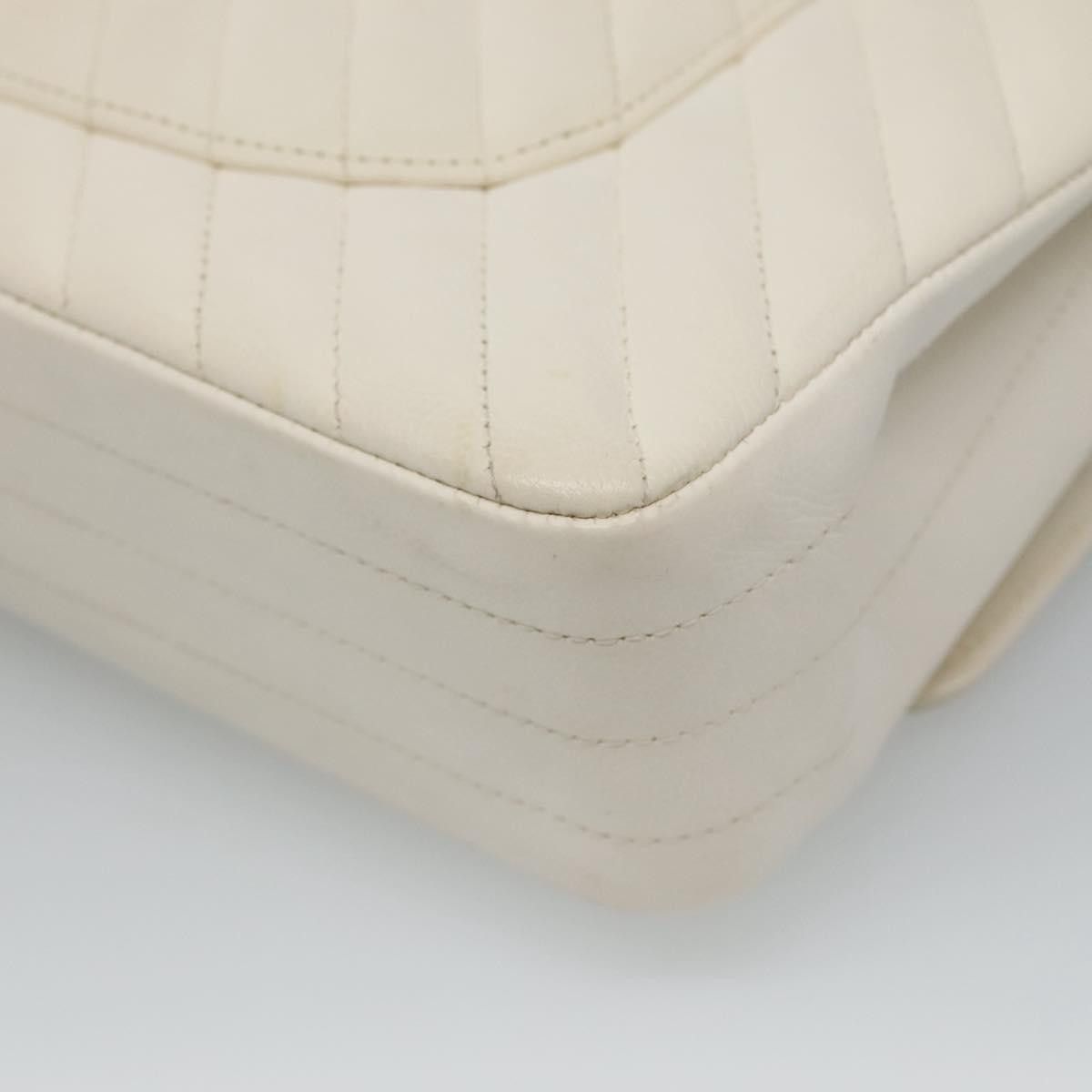 Chanel Double Flap White Leather Shoulder Bag (Pre-Owned) Size ONE SIZE - 11 Thumbnail