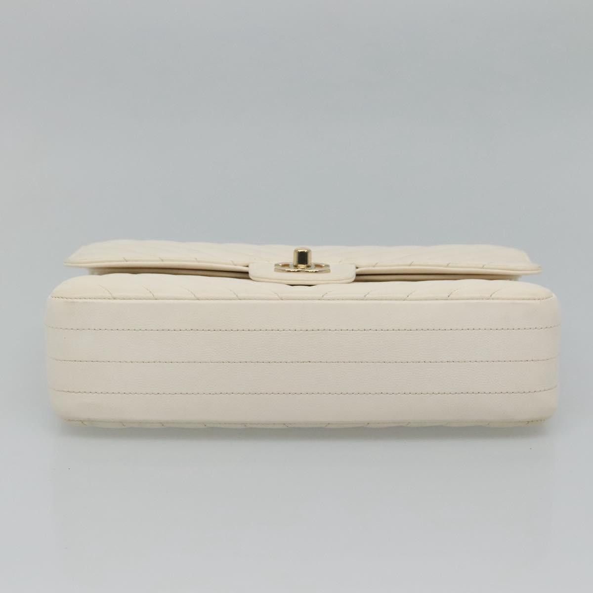 Chanel Double Flap White Leather Shoulder Bag (Pre-Owned) Size ONE SIZE - 8 Thumbnail