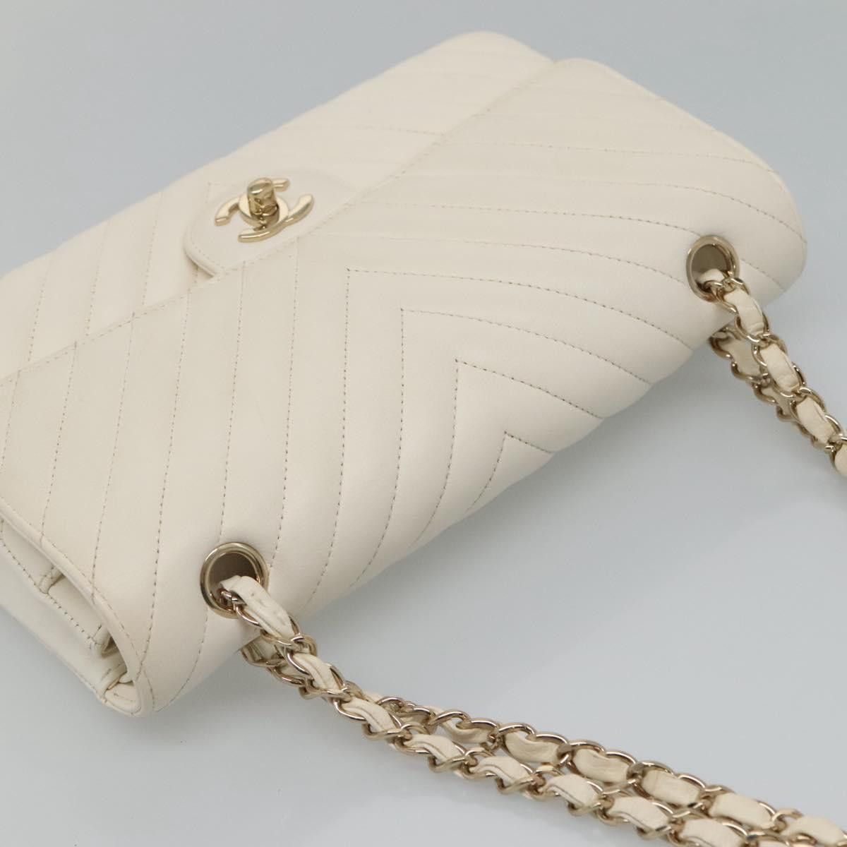 Chanel Double Flap White Leather Shoulder Bag (Pre-Owned) Size ONE SIZE - 5 Thumbnail