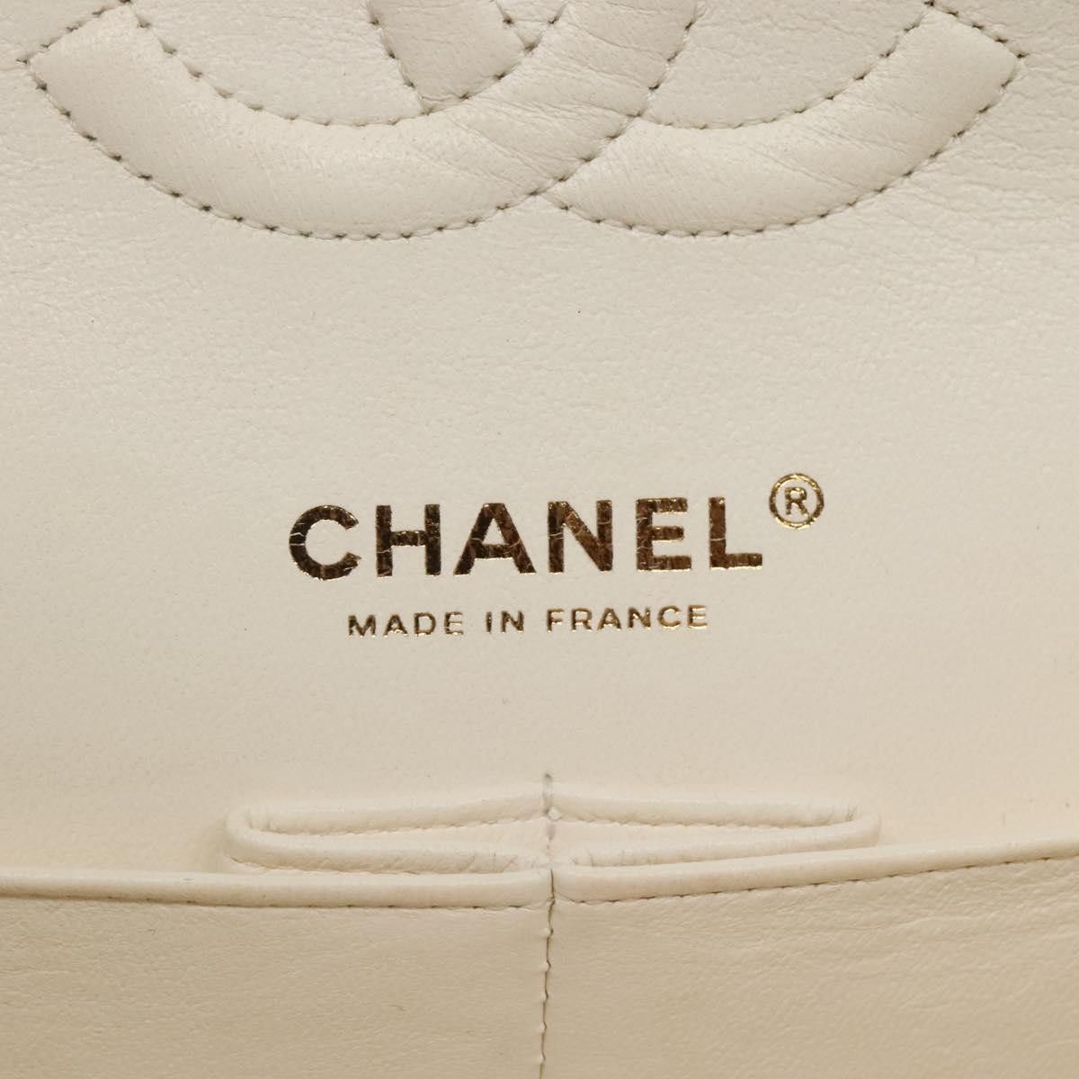 Chanel Double Flap White Leather Shoulder Bag (Pre-Owned) Size ONE SIZE - 14 Thumbnail
