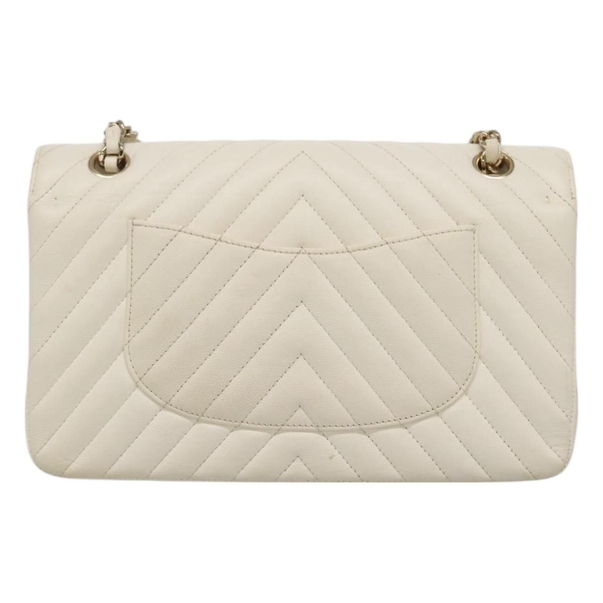 Chanel Double Flap White Leather Shoulder Bag (Pre-Owned) Size ONE SIZE - 2 Thumbnail