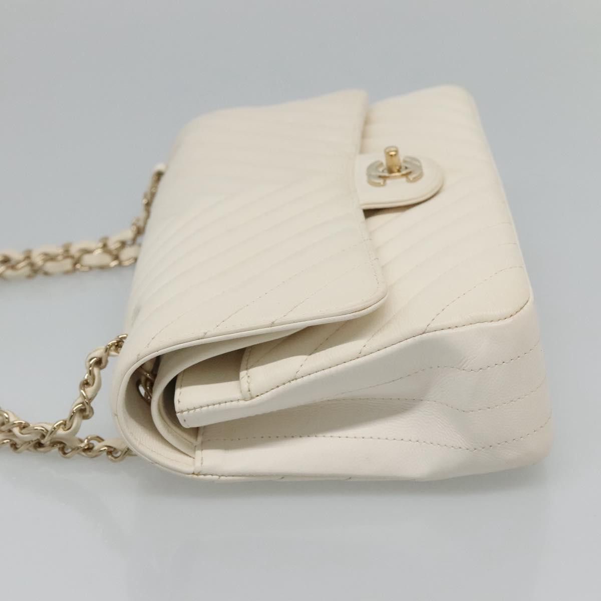 Chanel Double Flap White Leather Shoulder Bag (Pre-Owned) Size ONE SIZE - 4 Thumbnail