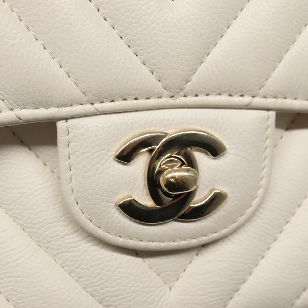 Chanel Double Flap White Leather Shoulder Bag (Pre-Owned) Size ONE SIZE - 13 Thumbnail