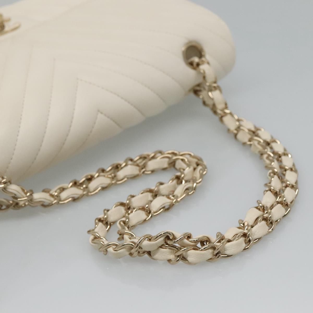 Chanel Double Flap White Leather Shoulder Bag (Pre-Owned) Size ONE SIZE - 6 Thumbnail