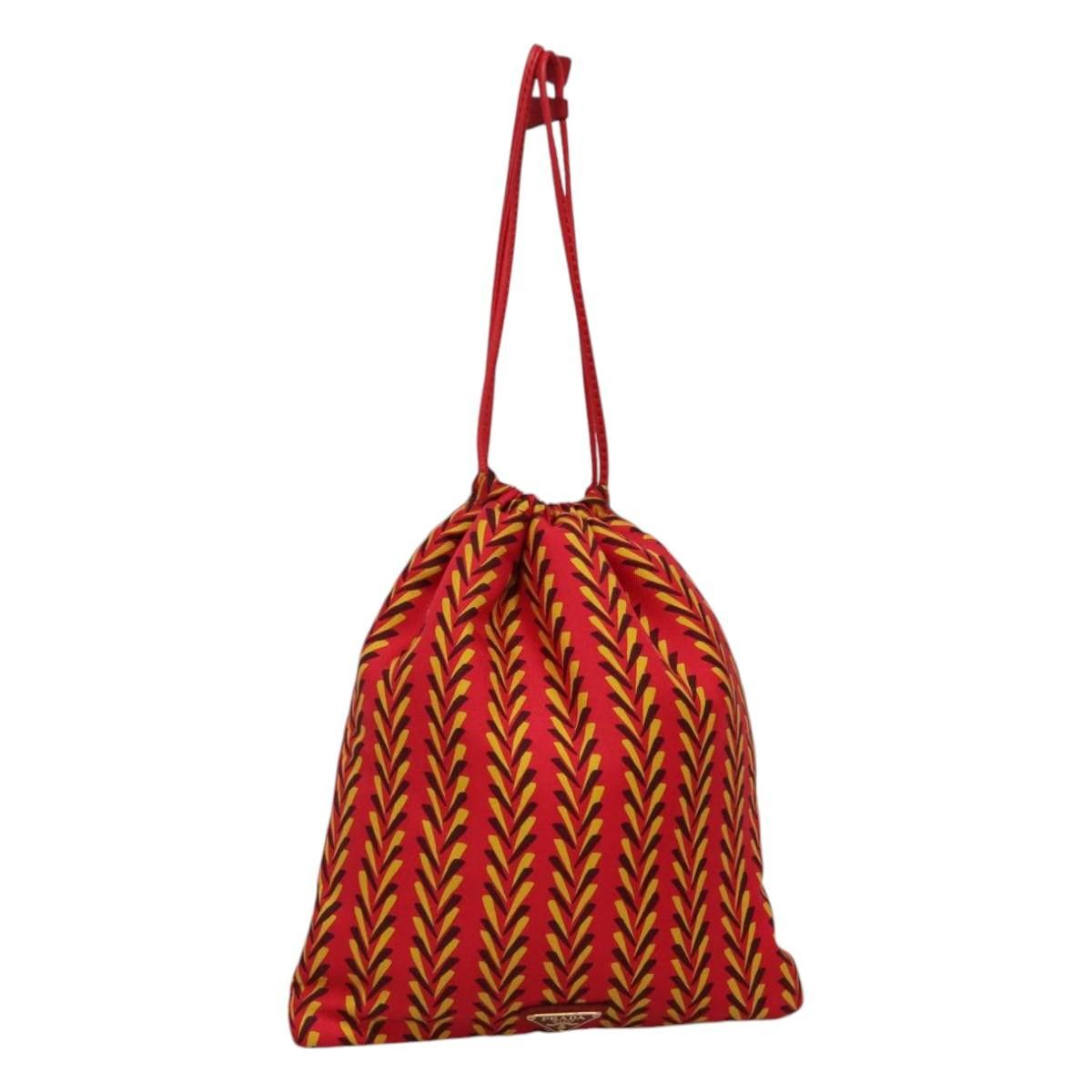 Prada Tessuto Red Silk Shoulder Bag (Pre-Owned) Size ONE SIZE - 3 Thumbnail