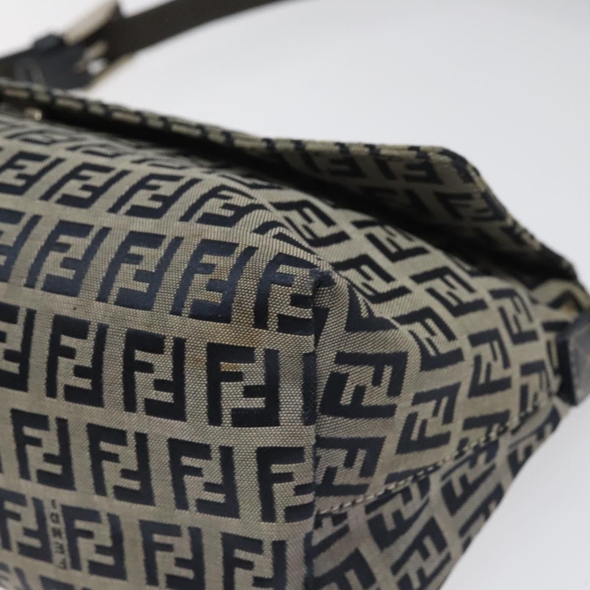 Fendi Zucchino Navy Canvas Shoulder Bag (Pre-Owned) Size ONE SIZE - 9 Thumbnail