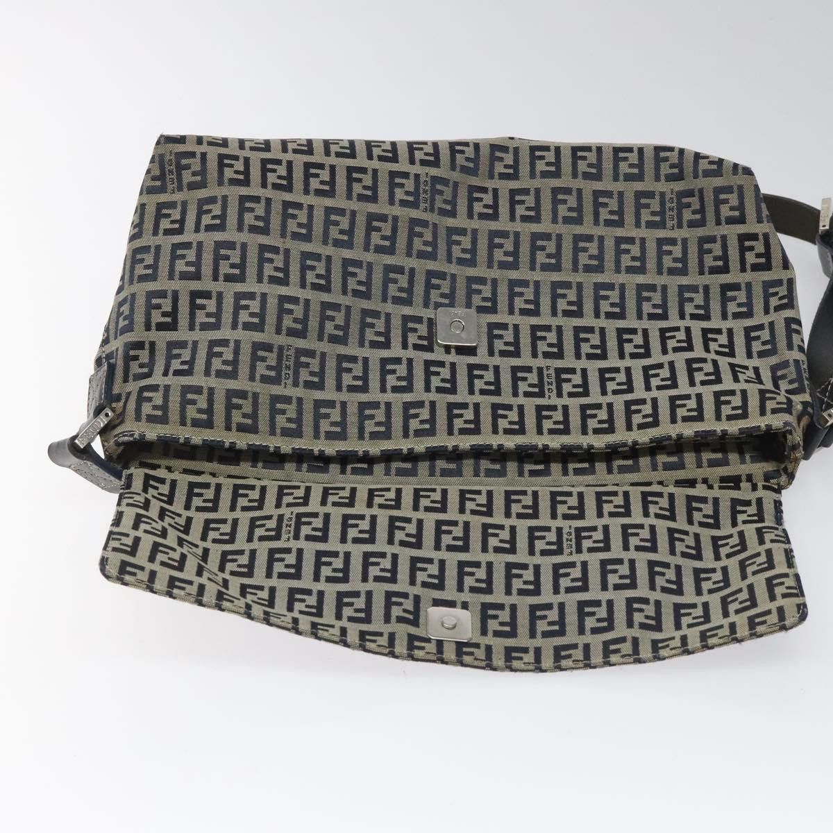 Fendi Zucchino Navy Canvas Shoulder Bag (Pre-Owned) Size ONE SIZE - 15 Thumbnail
