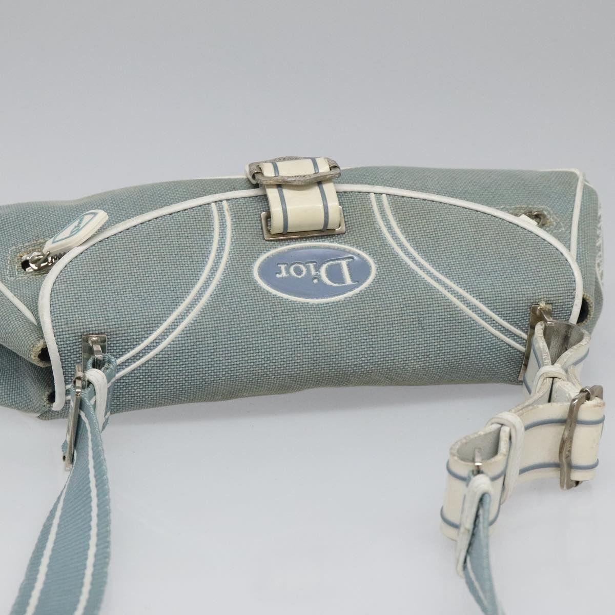Dior Trotter Blue Canvas Shoulder Bag (Pre-Owned) Size ONE SIZE - 5 Thumbnail