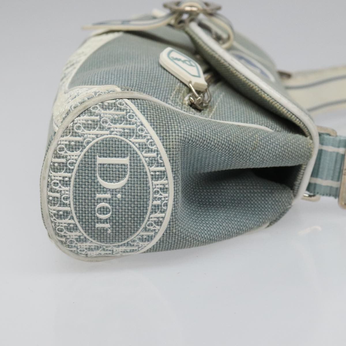 Dior Trotter Blue Canvas Shoulder Bag (Pre-Owned) Size ONE SIZE - 3 Thumbnail
