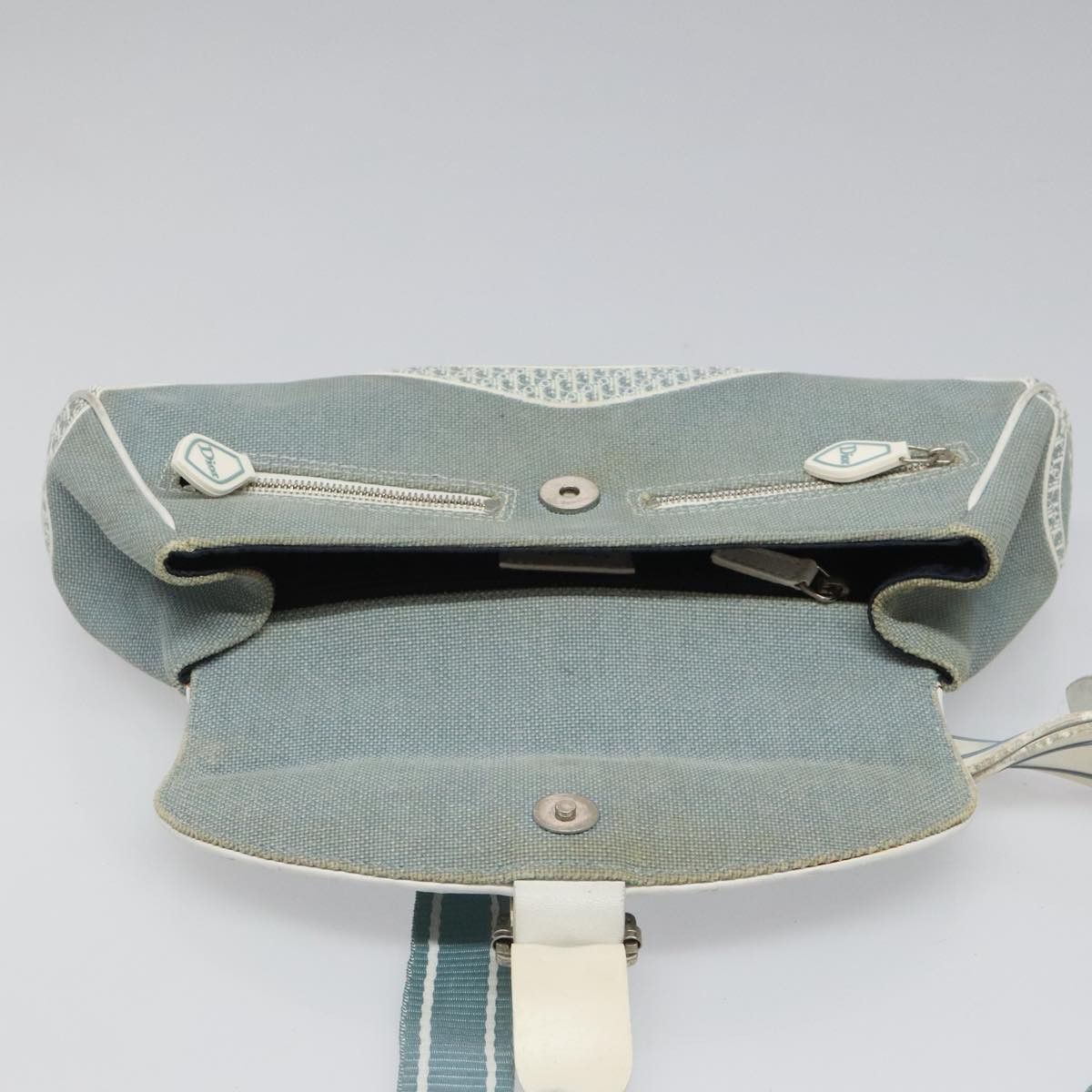 Dior Trotter Blue Canvas Shoulder Bag (Pre-Owned) Size ONE SIZE - 14 Thumbnail