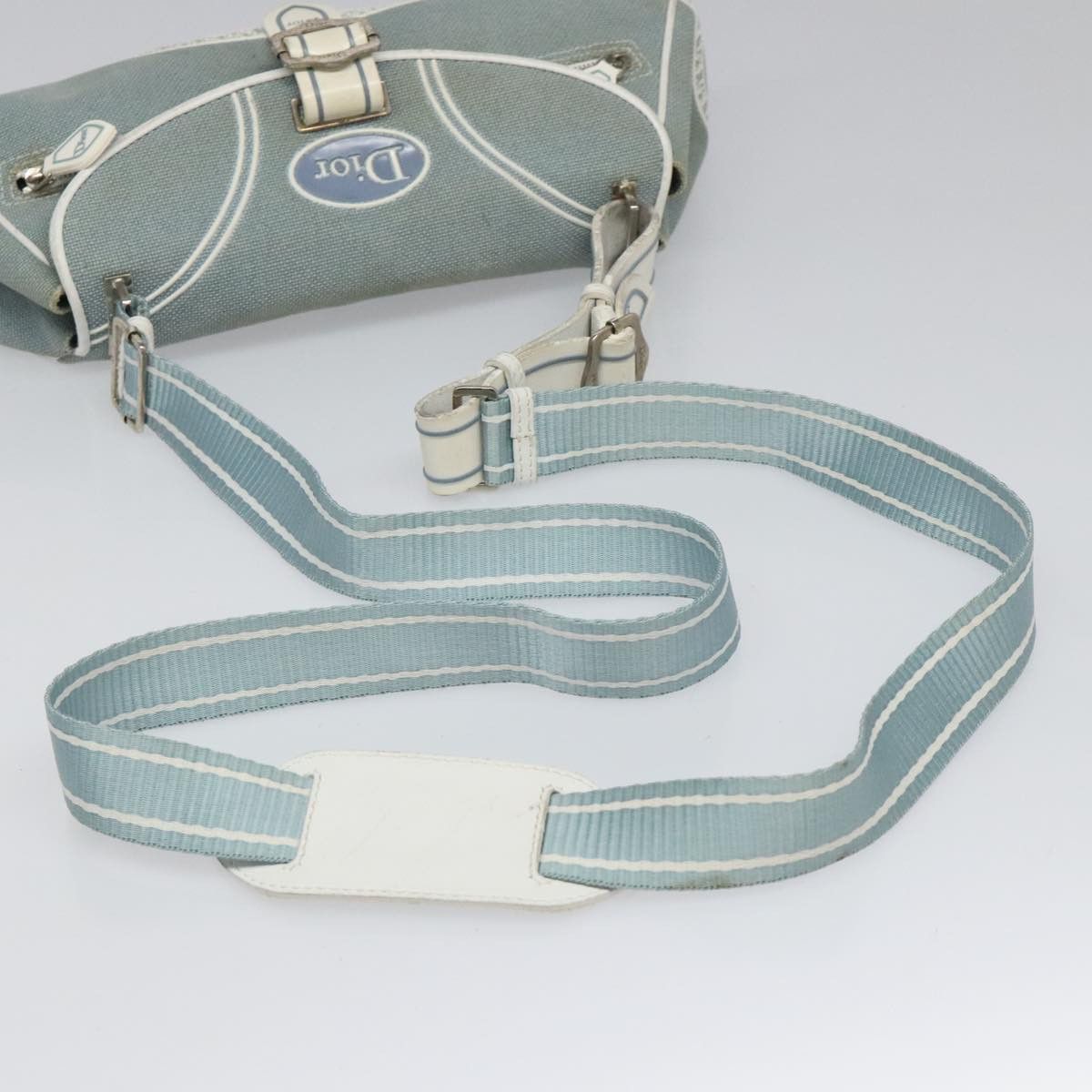Dior Trotter Blue Canvas Shoulder Bag (Pre-Owned) Size ONE SIZE - 6 Thumbnail