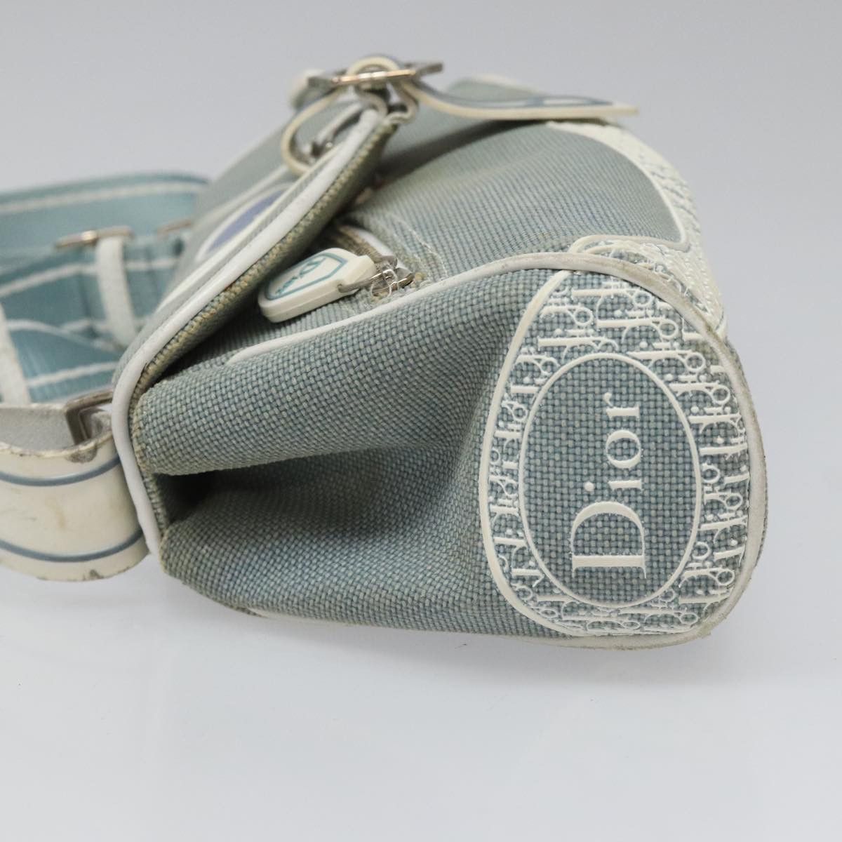 Dior Trotter Blue Canvas Shoulder Bag (Pre-Owned) Size ONE SIZE - 4 Thumbnail