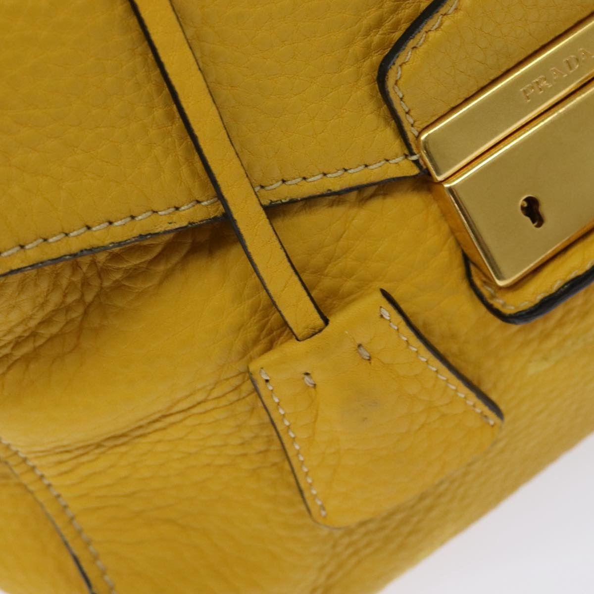 Prada Daino Yellow Leather Handbag (Pre-Owned) Size ONE SIZE - 15 Thumbnail