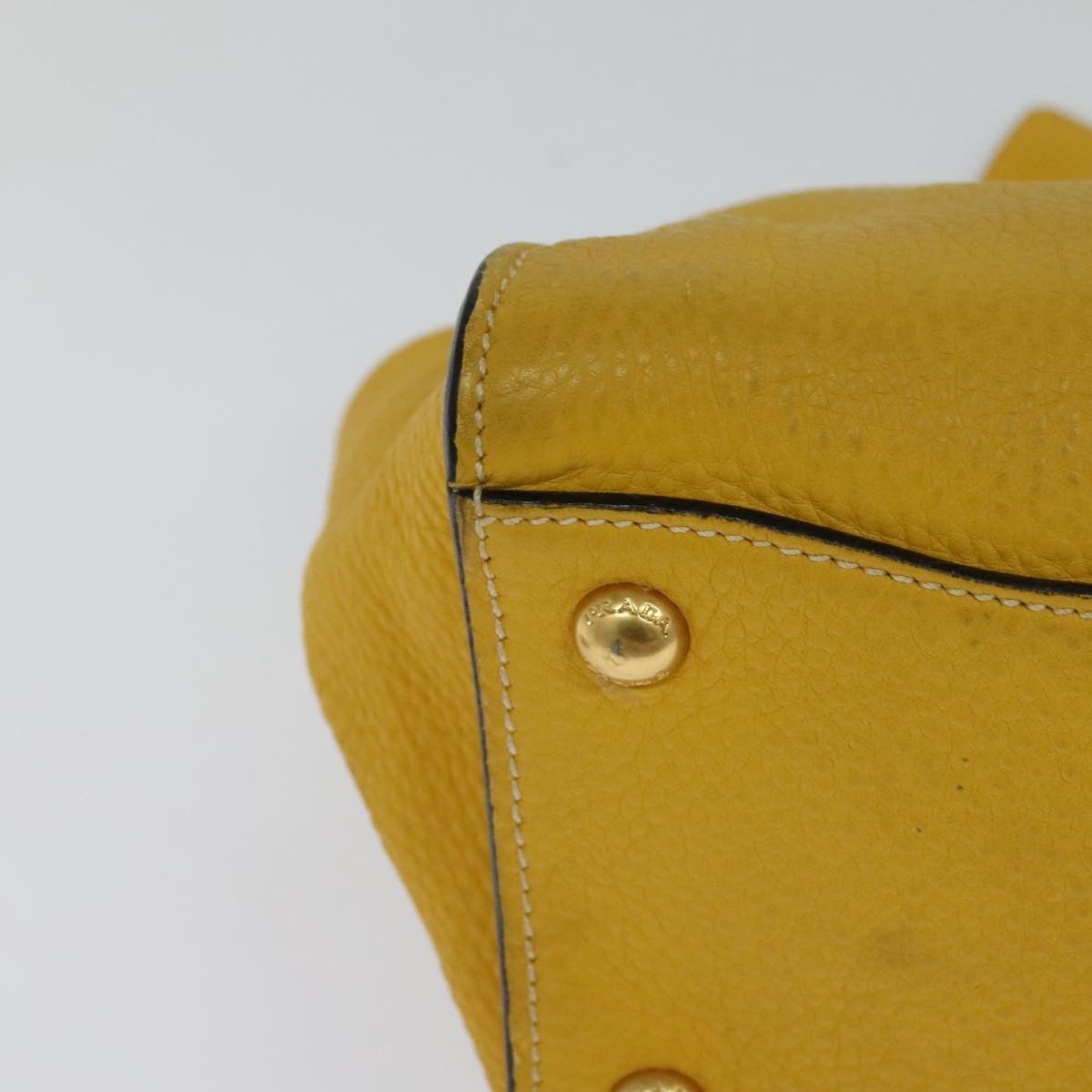 Prada Daino Yellow Leather Handbag (Pre-Owned) Size ONE SIZE - 12 Thumbnail