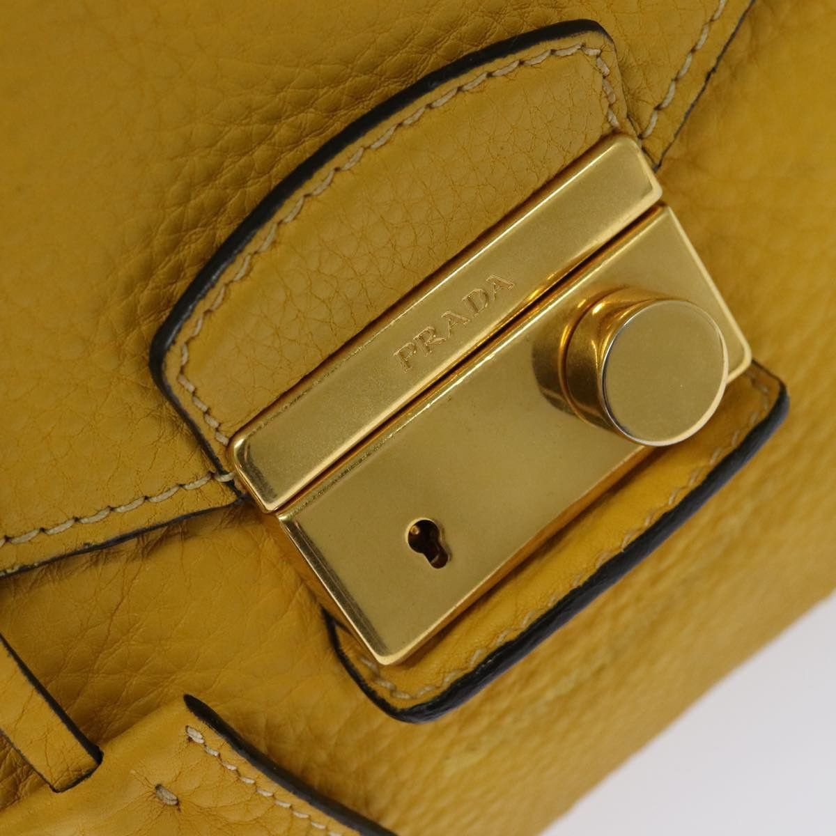 Prada Daino Yellow Leather Handbag (Pre-Owned) Size ONE SIZE - 14 Thumbnail