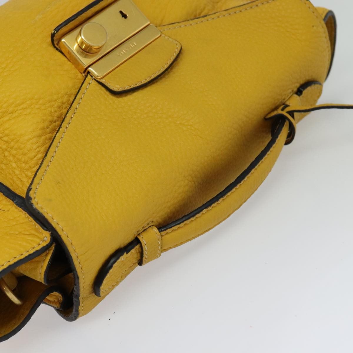 Prada Daino Yellow Leather Handbag (Pre-Owned) Size ONE SIZE - 6 Thumbnail