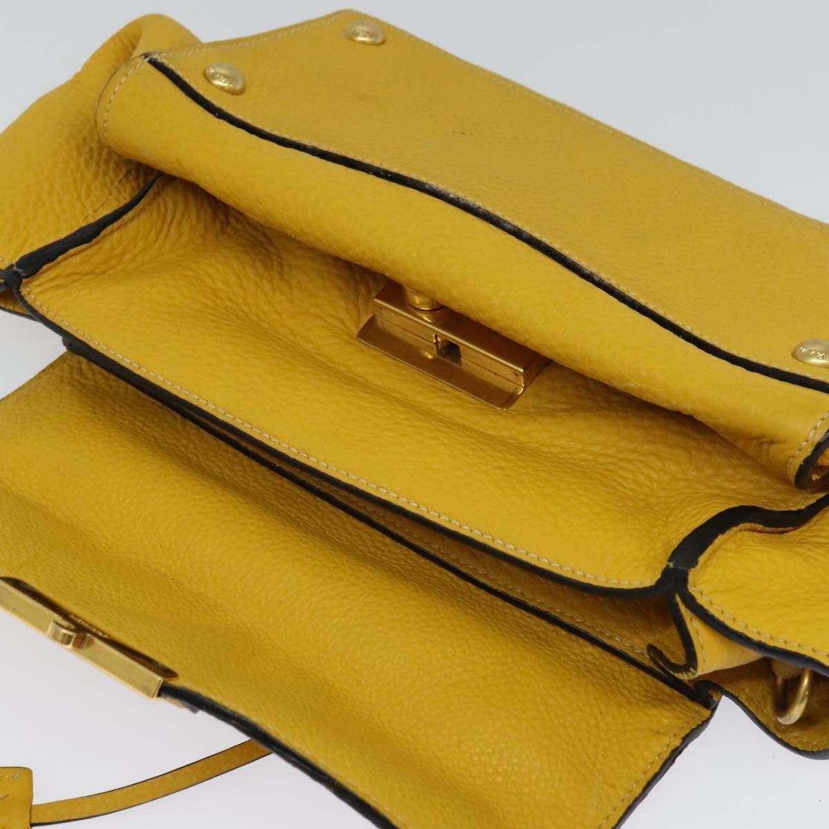 Prada Daino Yellow Leather Handbag (Pre-Owned) Size ONE SIZE - 16 Thumbnail
