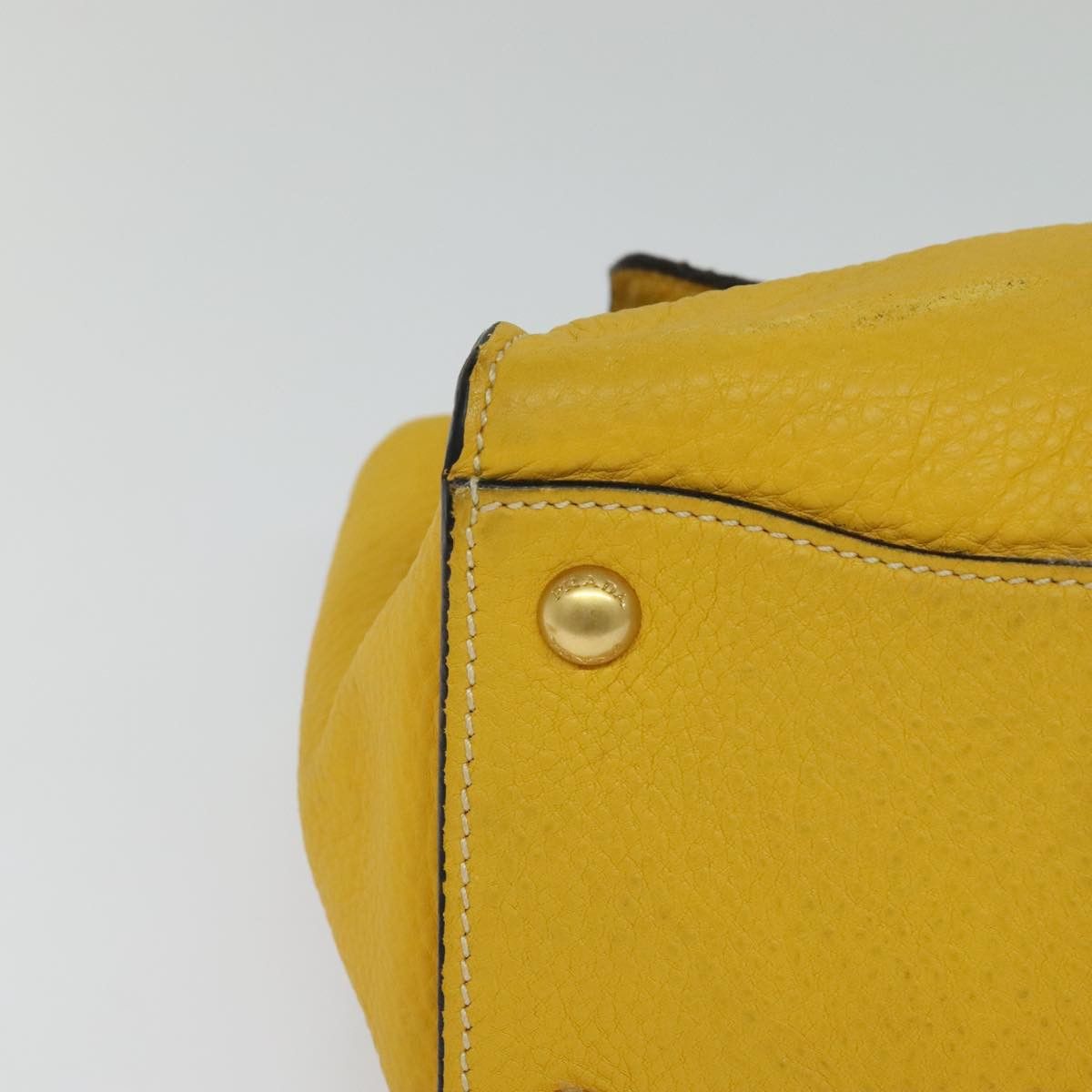 Prada Daino Yellow Leather Handbag (Pre-Owned) Size ONE SIZE - 10 Thumbnail