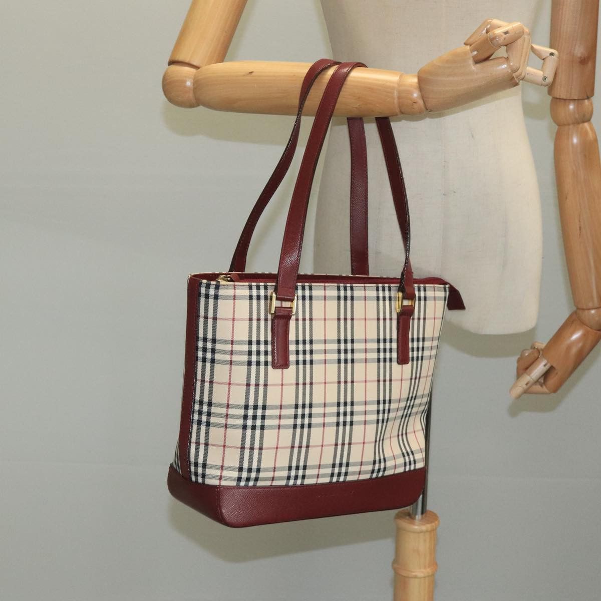 Burberry Nova Check Beige Canvas Tote Bag (Pre-Owned) Size ONE SIZE - 14 Thumbnail