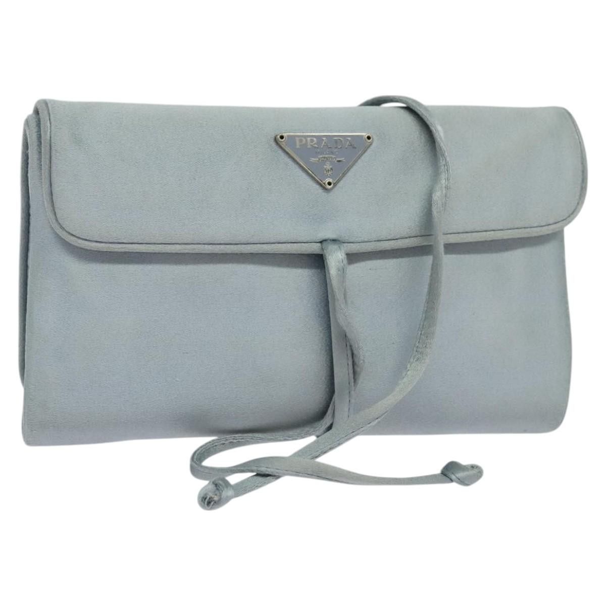 Prada Cosmetic Pouch Turquoise Synthetic Clutch Bag (Pre-Owned) Size ONE SIZE - 3 Thumbnail