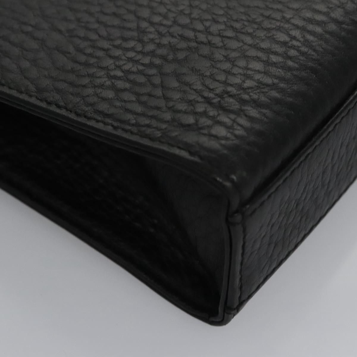 Burberry Check Link Black Leather Clutch Bag (Pre-Owned) Size ONE SIZE - 11 Thumbnail