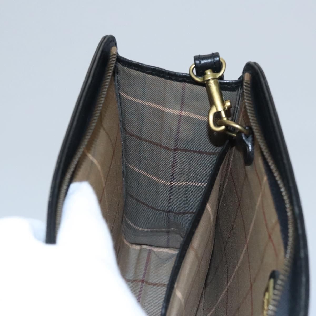 Burberry Check Link Black Leather Clutch Bag (Pre-Owned) Size ONE SIZE - 16 Thumbnail
