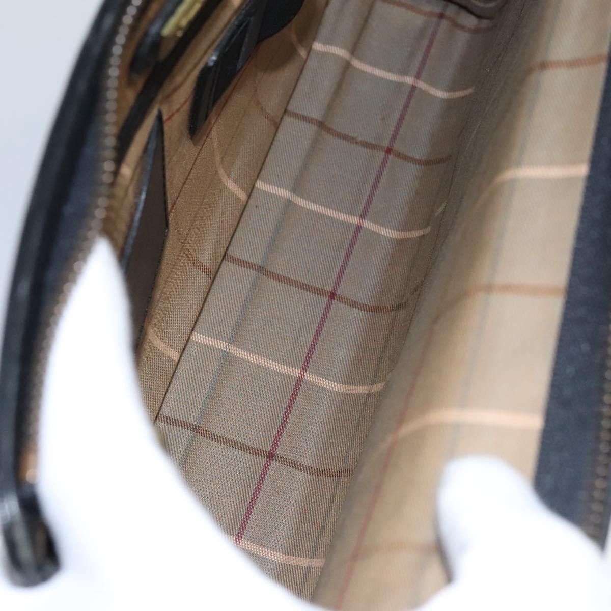 Burberry Check Link Black Leather Clutch Bag (Pre-Owned) Size ONE SIZE - 18 Thumbnail