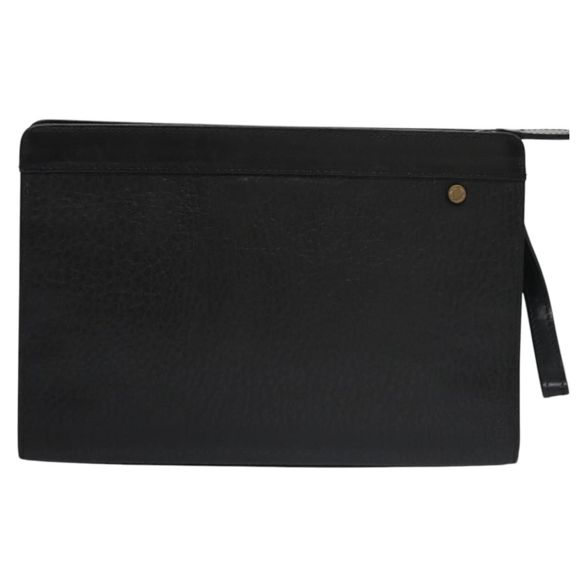Burberry Check Link Black Leather Clutch Bag (Pre-Owned) Size ONE SIZE - 2 Thumbnail