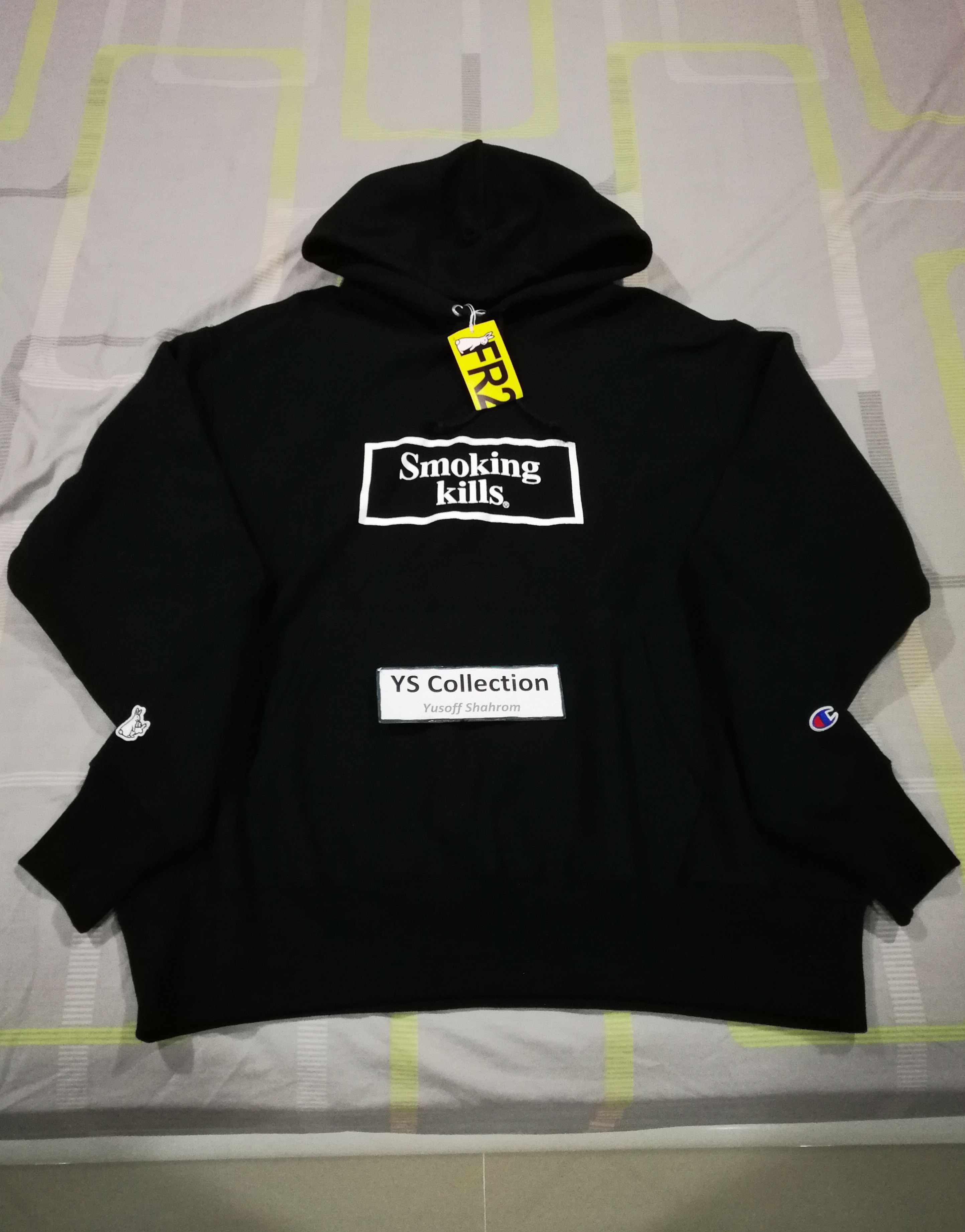 Champion FR2 x Champion Smoking Kills Box Logo Hoodie | Grailed