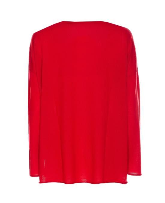 Allude ALLUDE Women Sweater 64013 465 Red Size L / US 10 / IT 46 - 2 Thumbnail